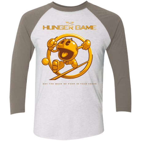 T-Shirts Heather White/Vintage Grey / X-Small The Hunger Game Men's Triblend 3/4 Sleeve