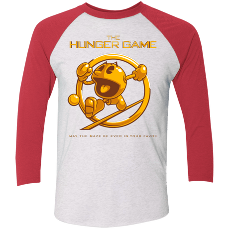 T-Shirts Heather White/Vintage Red / X-Small The Hunger Game Men's Triblend 3/4 Sleeve