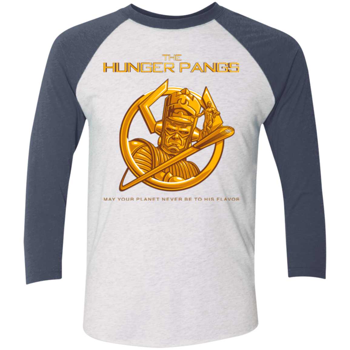 T-Shirts Heather White/Indigo / X-Small The Hunger Pangs Men's Triblend 3/4 Sleeve