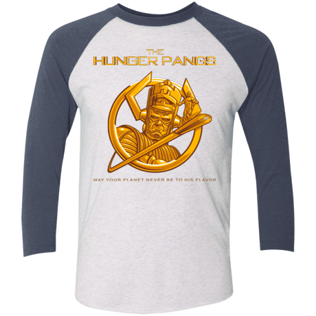 T-Shirts Heather White/Indigo / X-Small The Hunger Pangs Men's Triblend 3/4 Sleeve