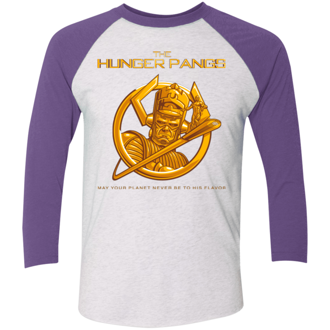 T-Shirts Heather White/Purple Rush / X-Small The Hunger Pangs Men's Triblend 3/4 Sleeve