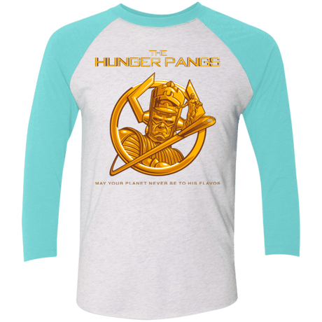 T-Shirts Heather White/Tahiti Blue / X-Small The Hunger Pangs Men's Triblend 3/4 Sleeve