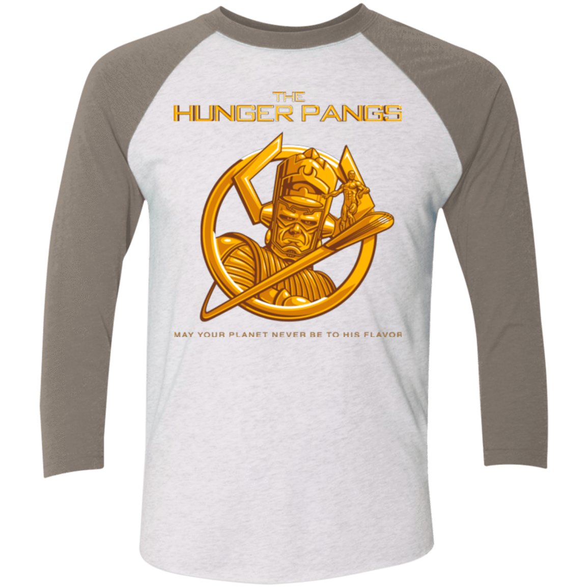T-Shirts Heather White/Vintage Grey / X-Small The Hunger Pangs Men's Triblend 3/4 Sleeve