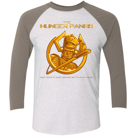 T-Shirts Heather White/Vintage Grey / X-Small The Hunger Pangs Men's Triblend 3/4 Sleeve