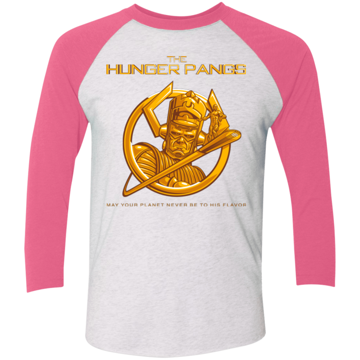 T-Shirts Heather White/Vintage Pink / X-Small The Hunger Pangs Men's Triblend 3/4 Sleeve