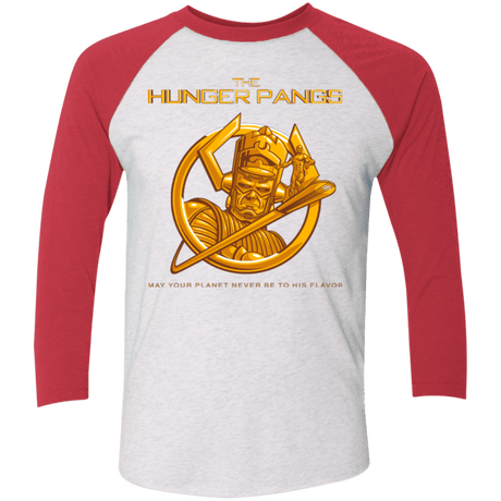 T-Shirts Heather White/Vintage Red / X-Small The Hunger Pangs Men's Triblend 3/4 Sleeve