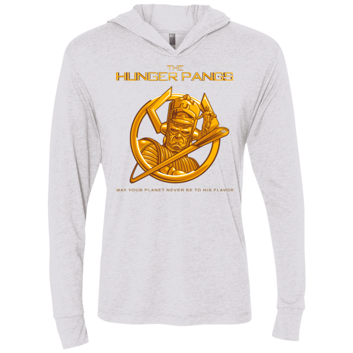 T-Shirts Heather White / X-Small The Hunger Pangs Triblend Long Sleeve Hoodie Tee