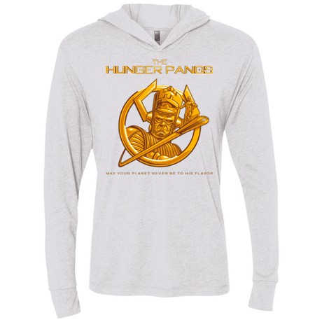 T-Shirts Heather White / X-Small The Hunger Pangs Triblend Long Sleeve Hoodie Tee