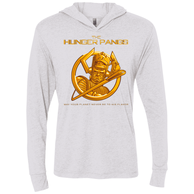 T-Shirts Heather White / X-Small The Hunger Pangs Triblend Long Sleeve Hoodie Tee