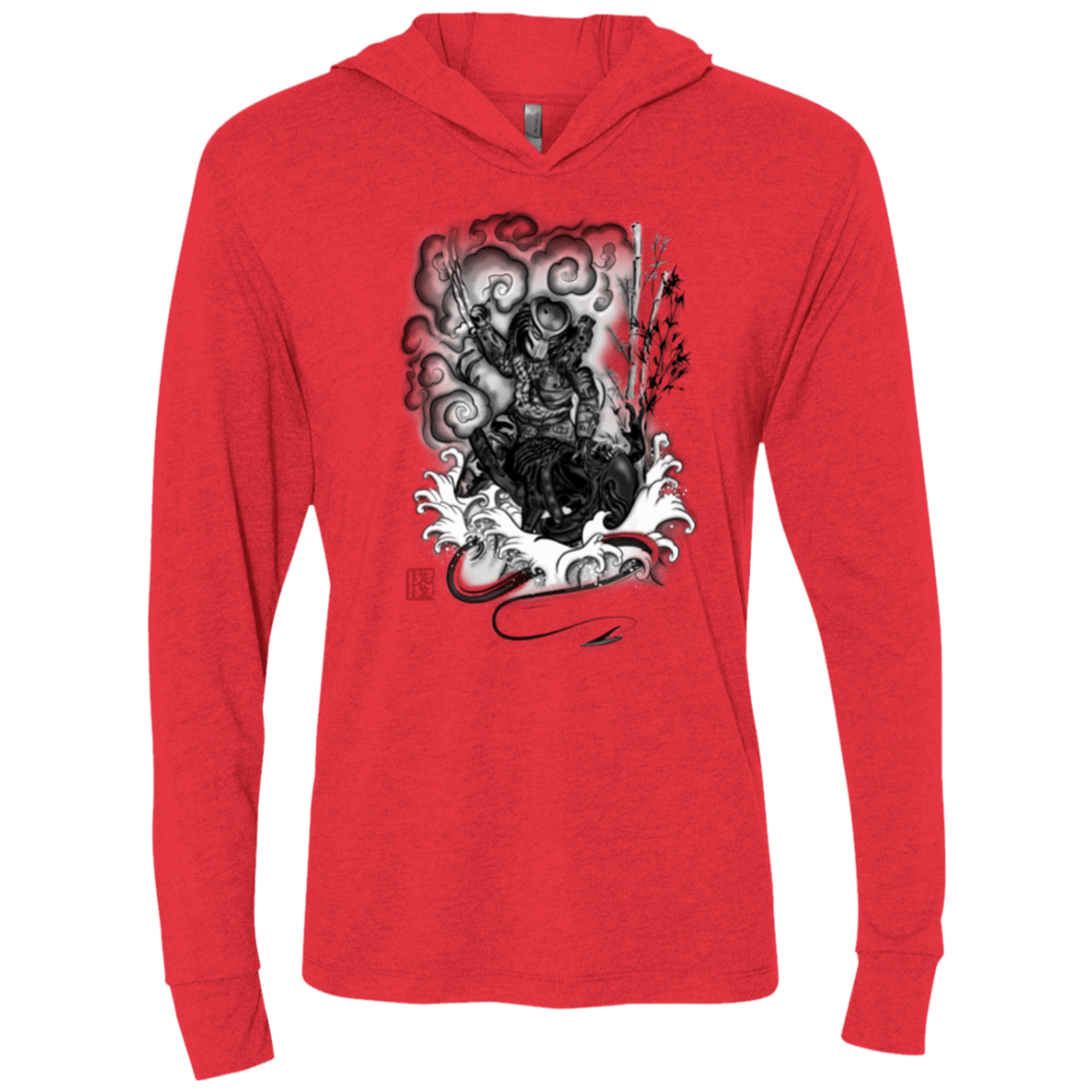 T-Shirts Vintage Red / X-Small The hunter and the demon Triblend Long Sleeve Hoodie Tee