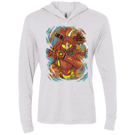 T-Shirts Heather White / X-Small The Huntress Triblend Long Sleeve Hoodie Tee