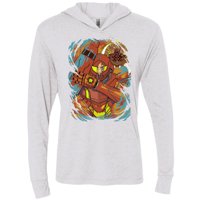 T-Shirts Heather White / X-Small The Huntress Triblend Long Sleeve Hoodie Tee