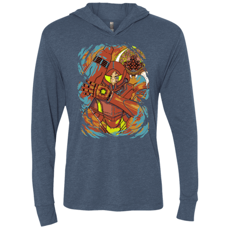 T-Shirts Indigo / X-Small The Huntress Triblend Long Sleeve Hoodie Tee