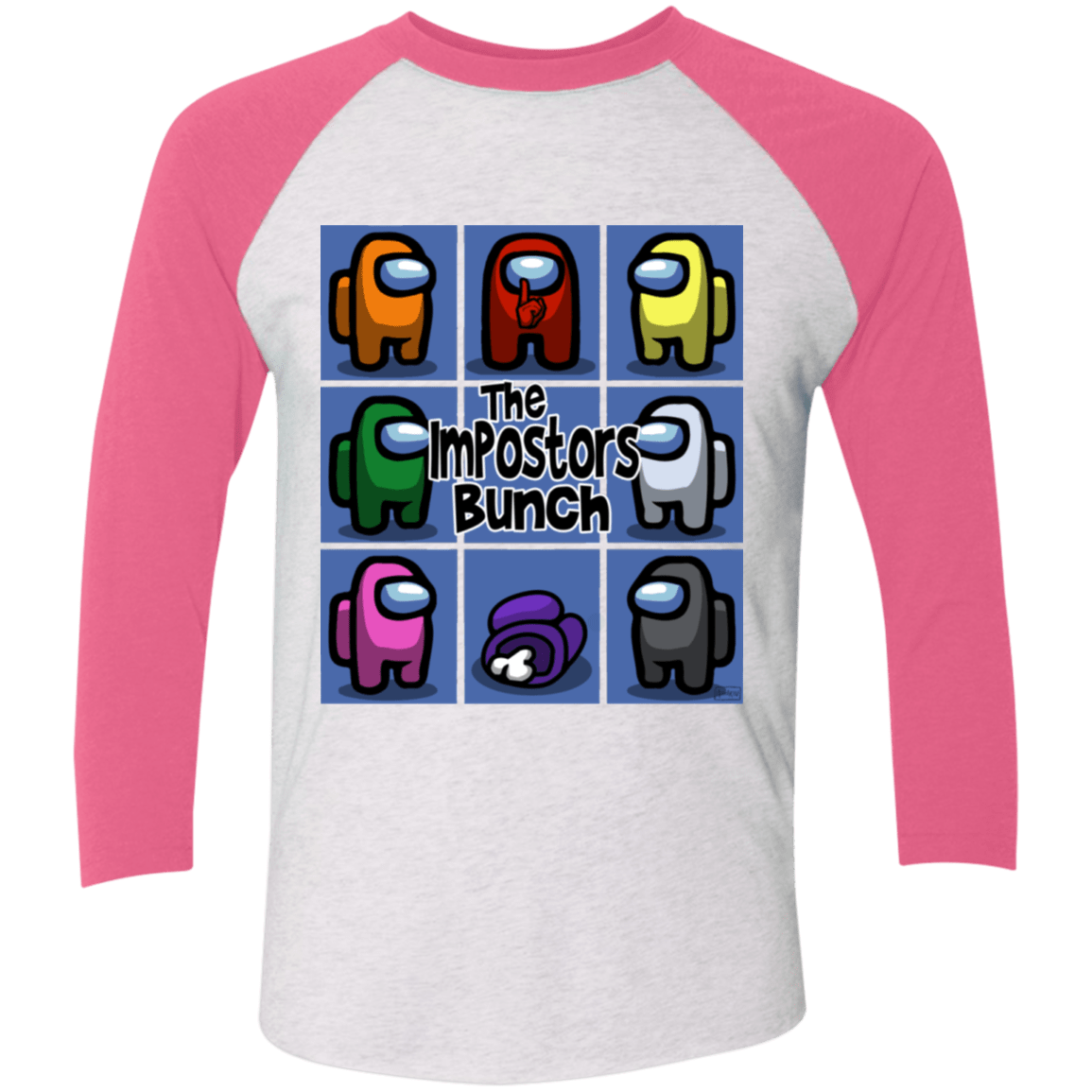T-Shirts Heather White/Vintage Pink / X-Small The Impostors Bunch Men's Triblend 3/4 Sleeve
