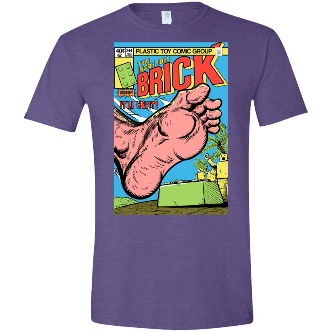 T-Shirts Heather Purple / S The Incredible Brick Men's Semi-Fitted Softstyle