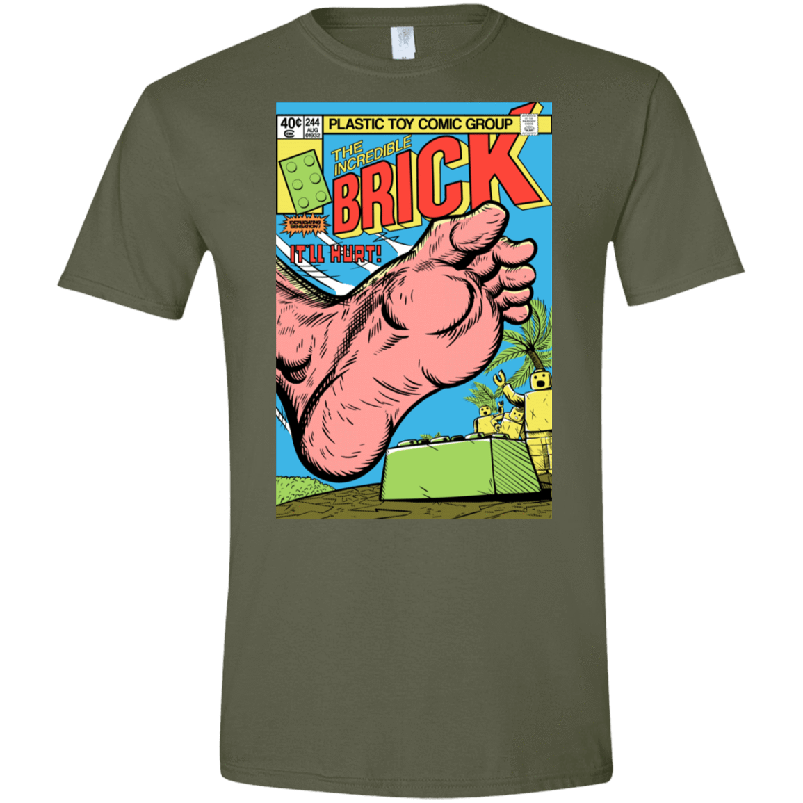 T-Shirts Military Green / S The Incredible Brick Men's Semi-Fitted Softstyle