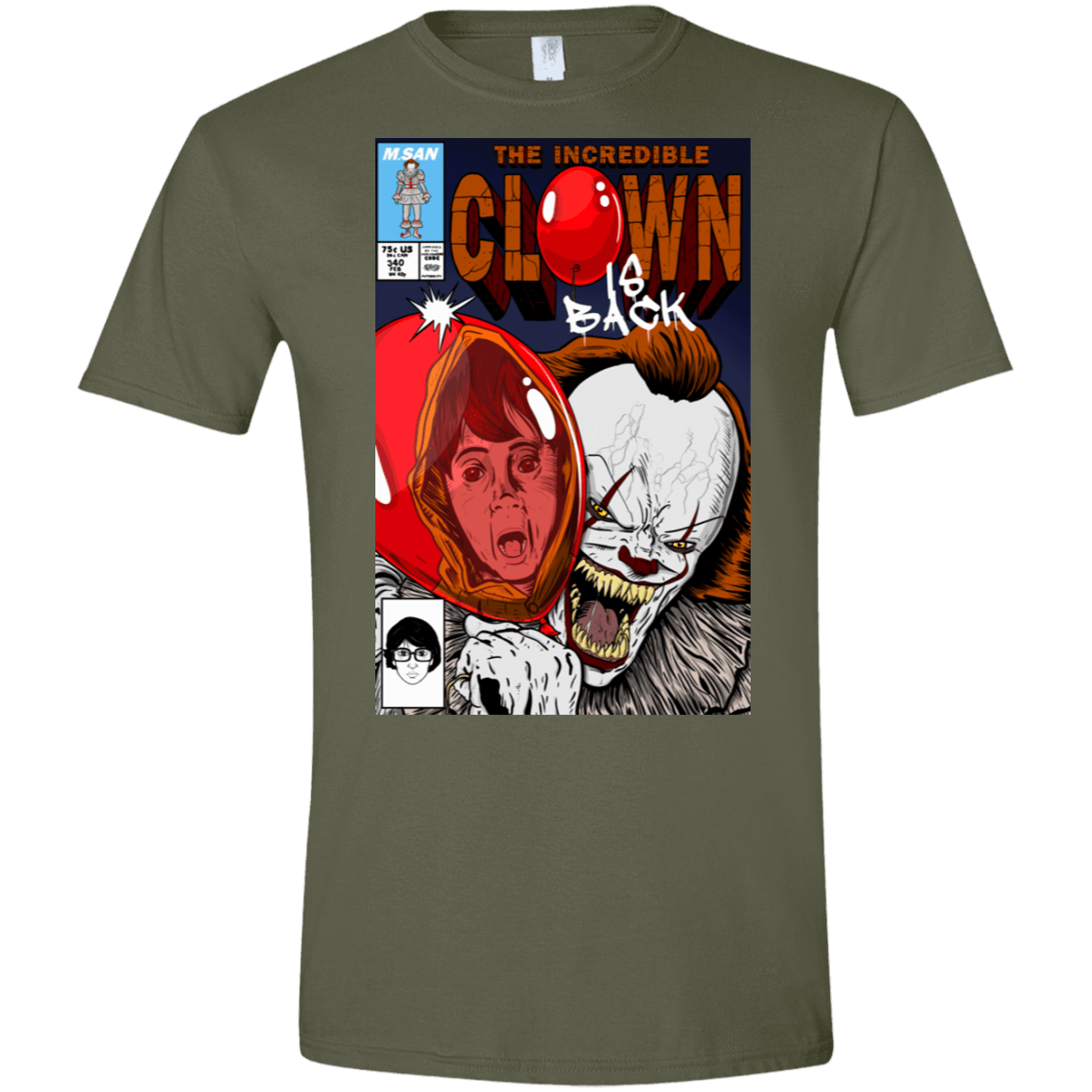 T-Shirts Military Green / S The Incredible Clown Men's Semi-Fitted Softstyle
