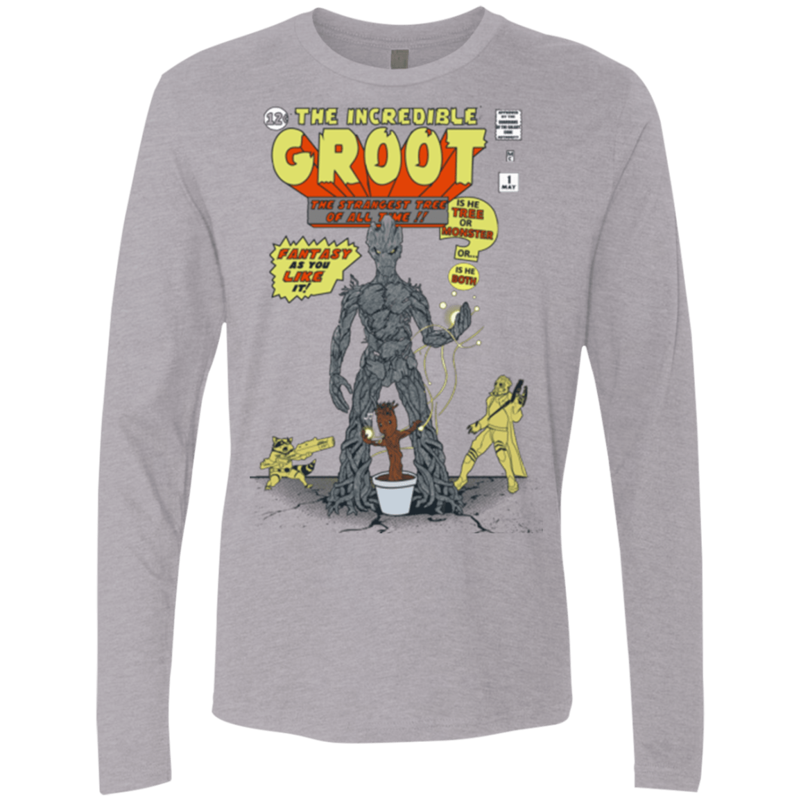 T-Shirts Heather Grey / Small The Incredible Groot Men's Premium Long Sleeve