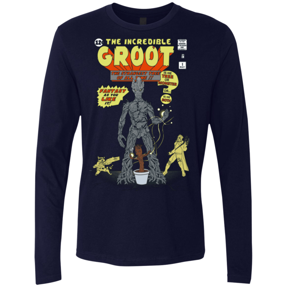 T-Shirts Midnight Navy / Small The Incredible Groot Men's Premium Long Sleeve
