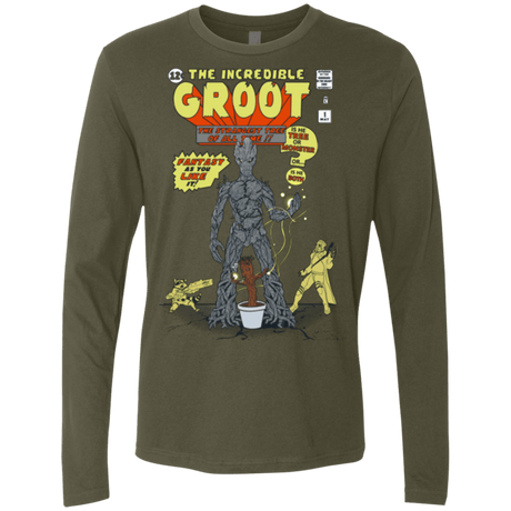 T-Shirts Military Green / Small The Incredible Groot Men's Premium Long Sleeve
