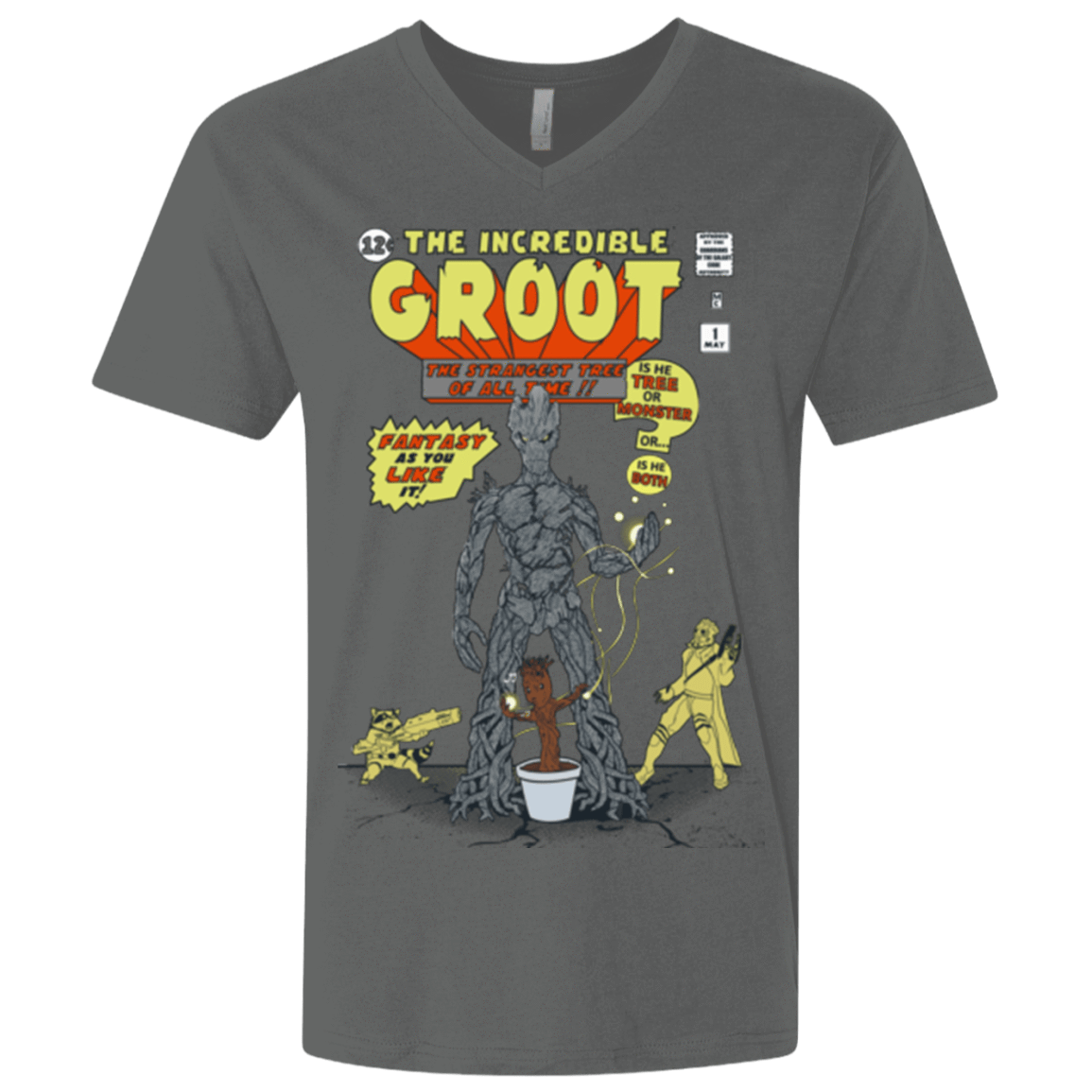 T-Shirts Heavy Metal / X-Small The Incredible Groot Men's Premium V-Neck