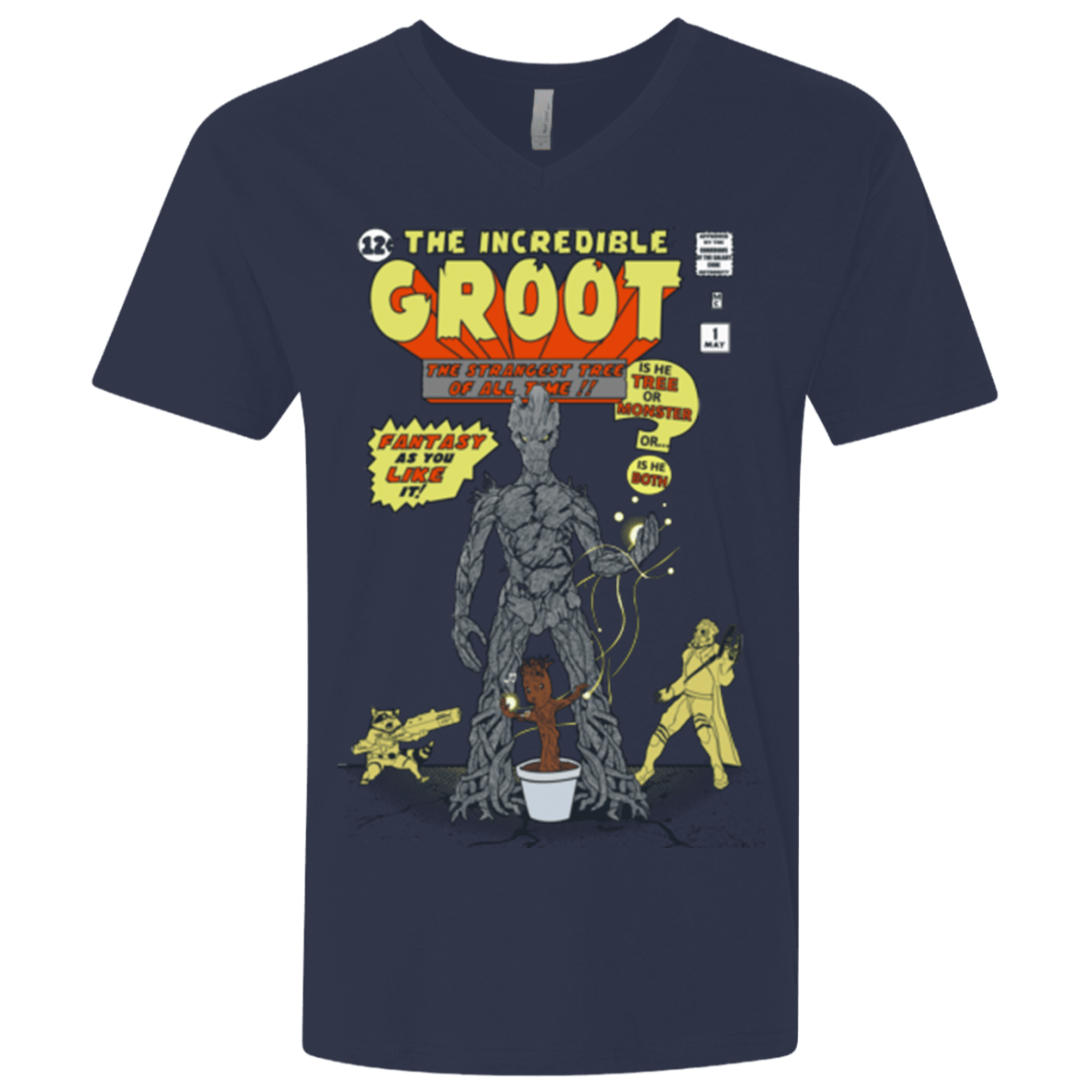 T-Shirts Midnight Navy / X-Small The Incredible Groot Men's Premium V-Neck