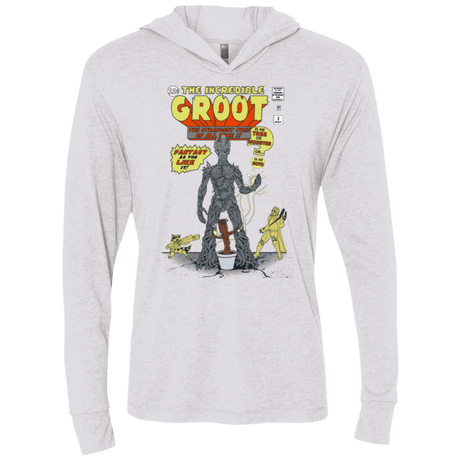 T-Shirts Heather White / X-Small The Incredible Groot Triblend Long Sleeve Hoodie Tee