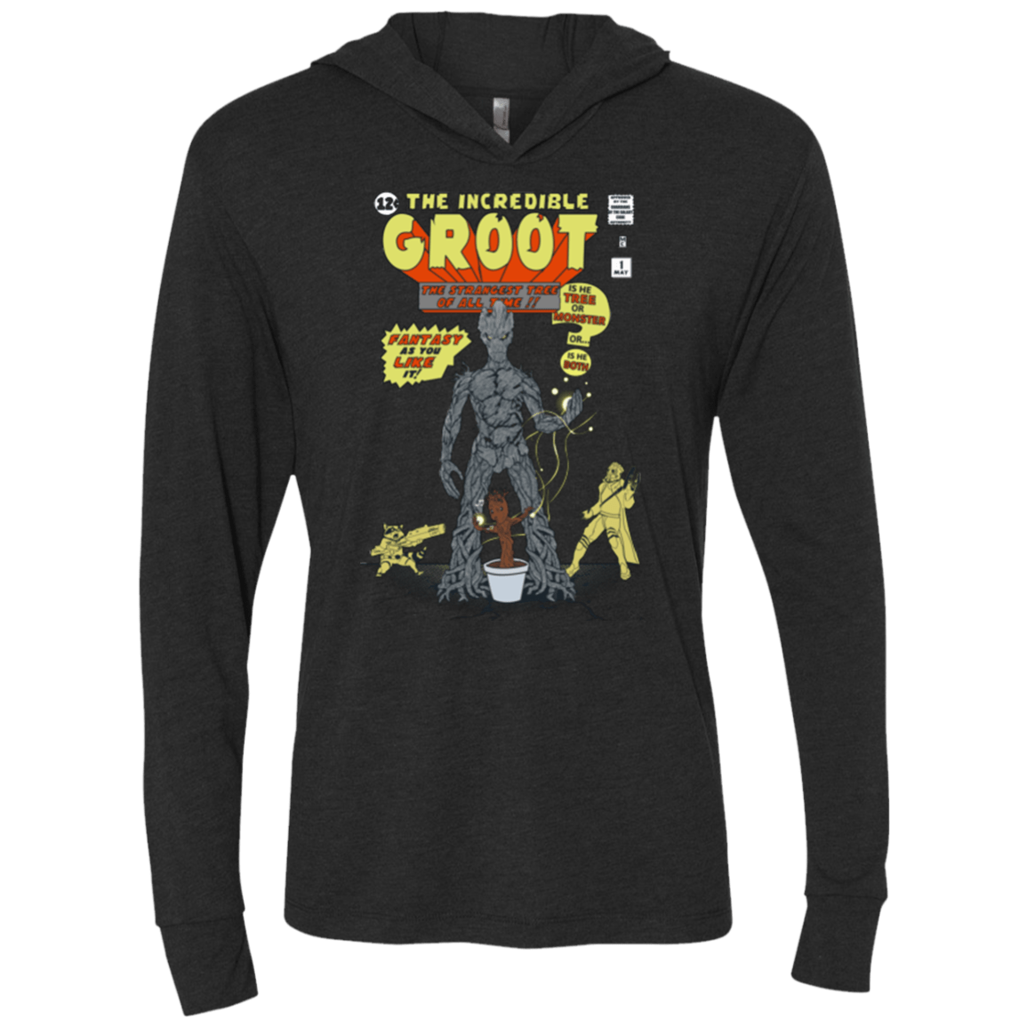 T-Shirts Vintage Black / X-Small The Incredible Groot Triblend Long Sleeve Hoodie Tee