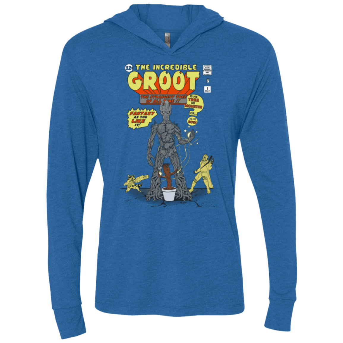 T-Shirts Vintage Royal / X-Small The Incredible Groot Triblend Long Sleeve Hoodie Tee