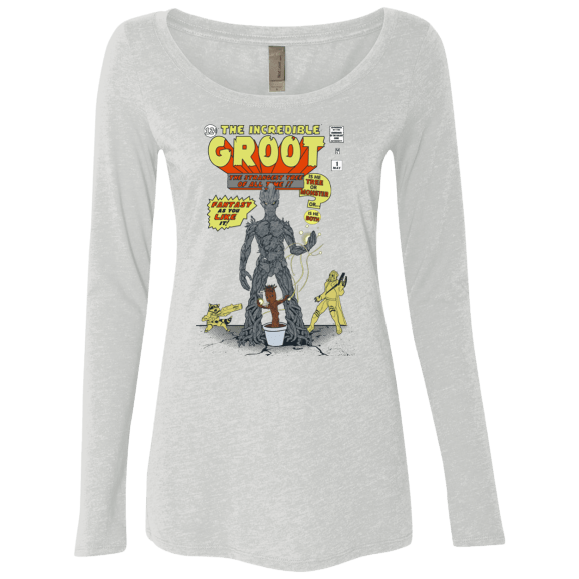 T-Shirts Heather White / Small The Incredible Groot Women's Triblend Long Sleeve Shirt