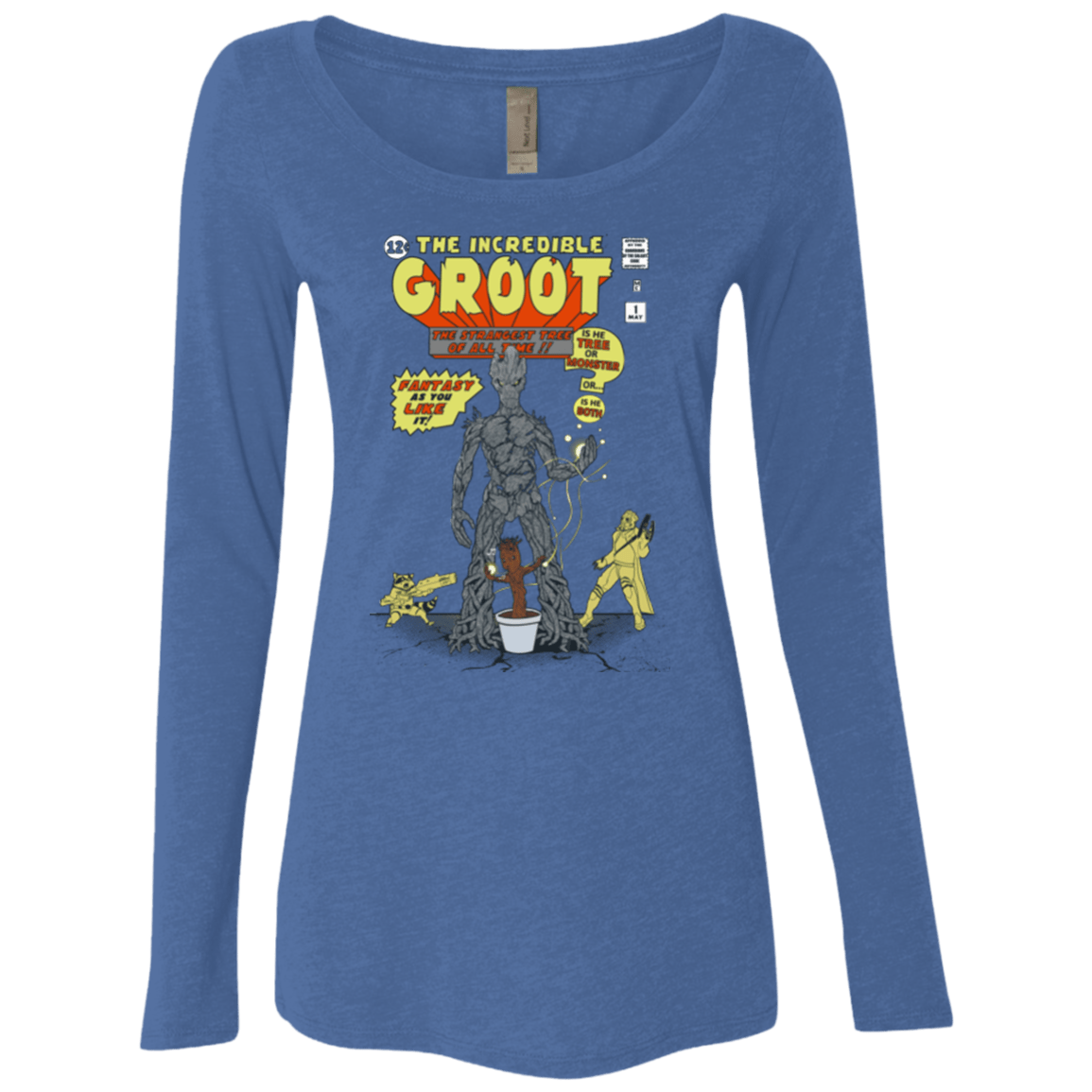 T-Shirts Vintage Royal / Small The Incredible Groot Women's Triblend Long Sleeve Shirt