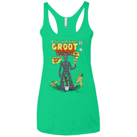 T-Shirts Envy / X-Small The Incredible Groot Women's Triblend Racerback Tank