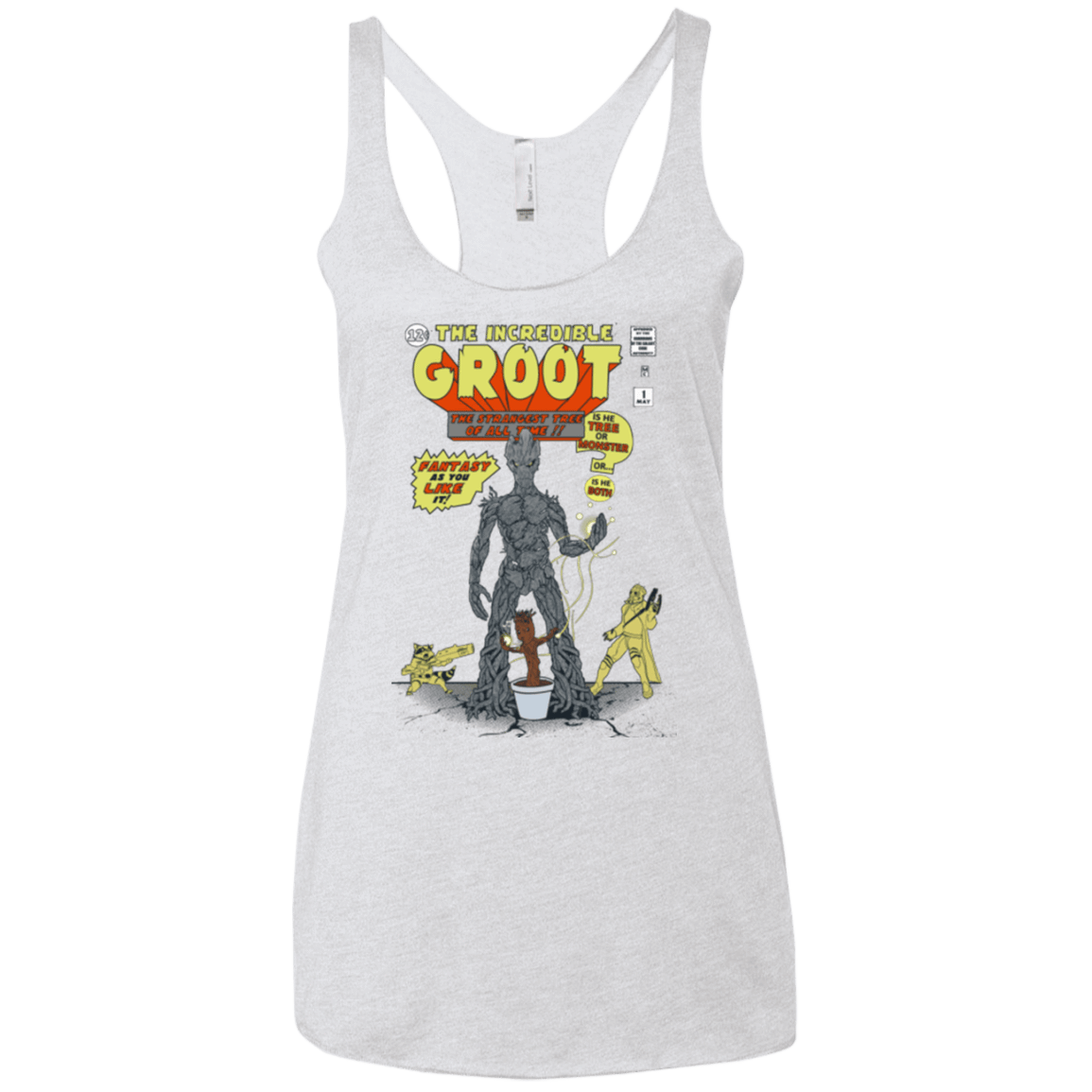 T-Shirts Heather White / X-Small The Incredible Groot Women's Triblend Racerback Tank
