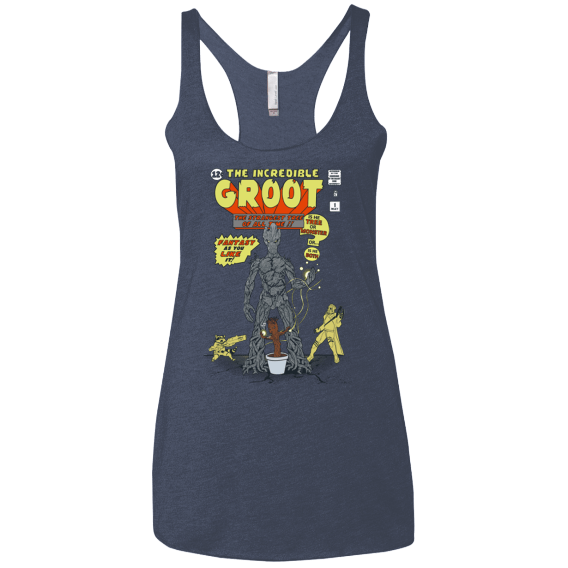 T-Shirts Vintage Navy / X-Small The Incredible Groot Women's Triblend Racerback Tank