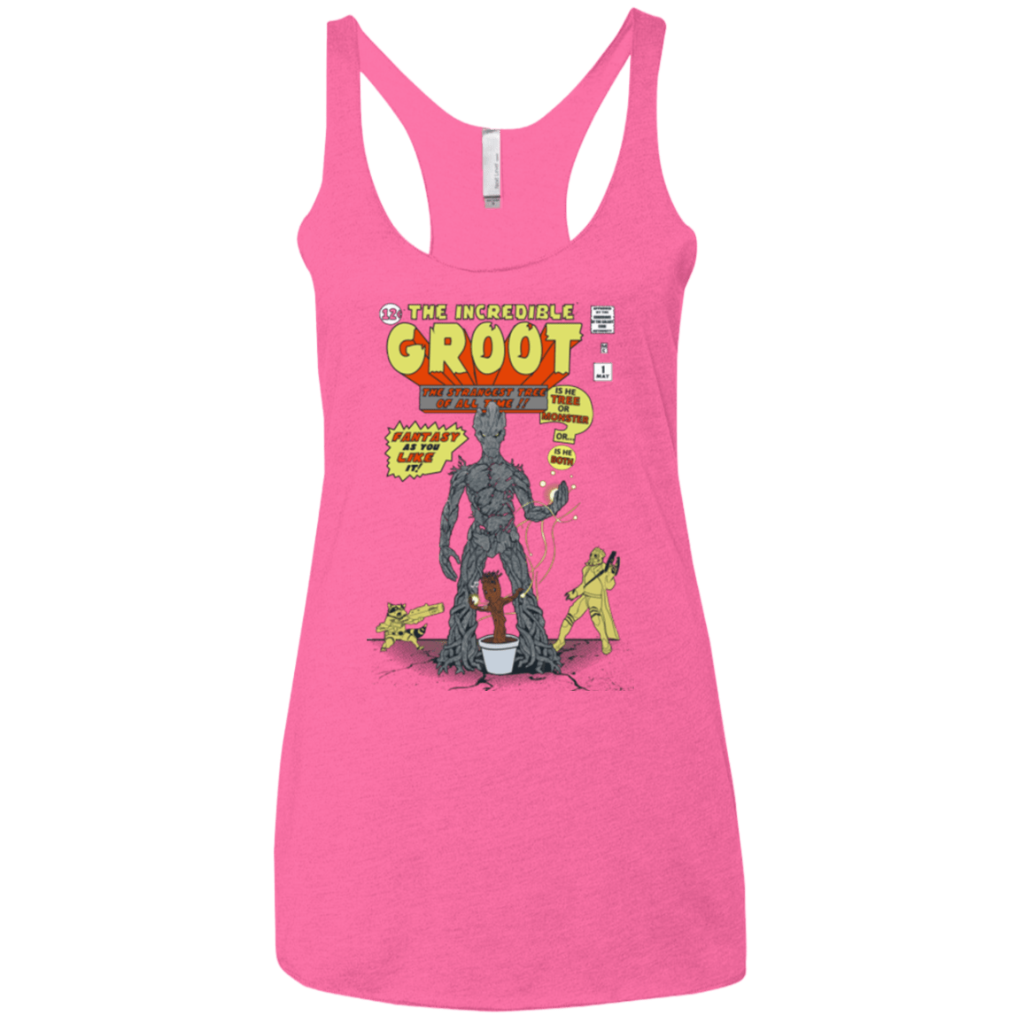 T-Shirts Vintage Pink / X-Small The Incredible Groot Women's Triblend Racerback Tank