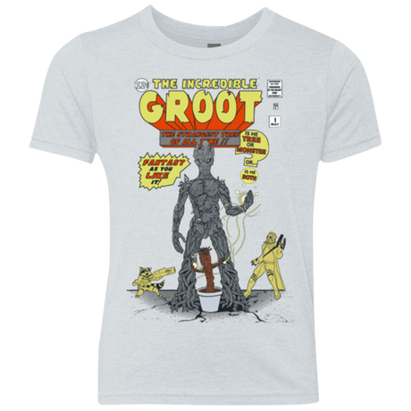 T-Shirts Heather White / YXS The Incredible Groot Youth Triblend T-Shirt