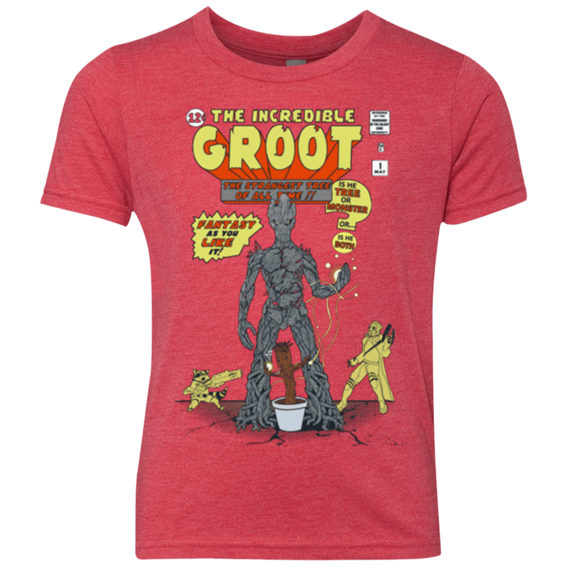 T-Shirts Vintage Red / YXS The Incredible Groot Youth Triblend T-Shirt