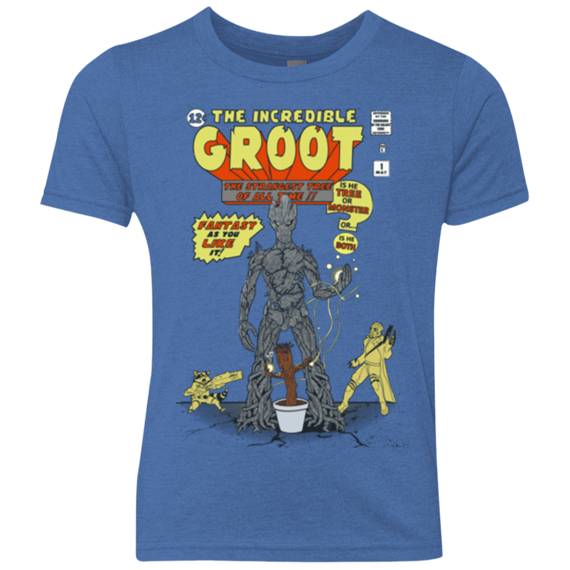 T-Shirts Vintage Royal / YXS The Incredible Groot Youth Triblend T-Shirt