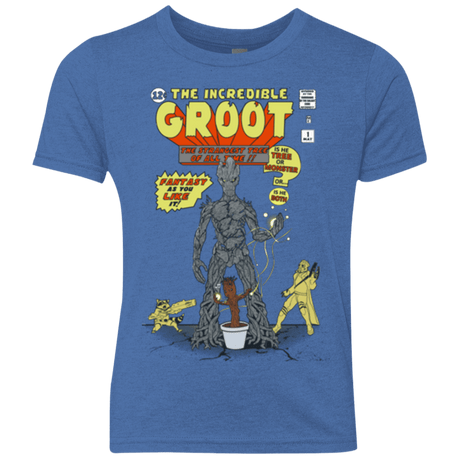 T-Shirts Vintage Royal / YXS The Incredible Groot Youth Triblend T-Shirt
