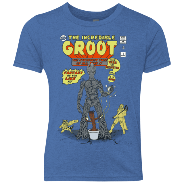 T-Shirts Vintage Royal / YXS The Incredible Groot Youth Triblend T-Shirt