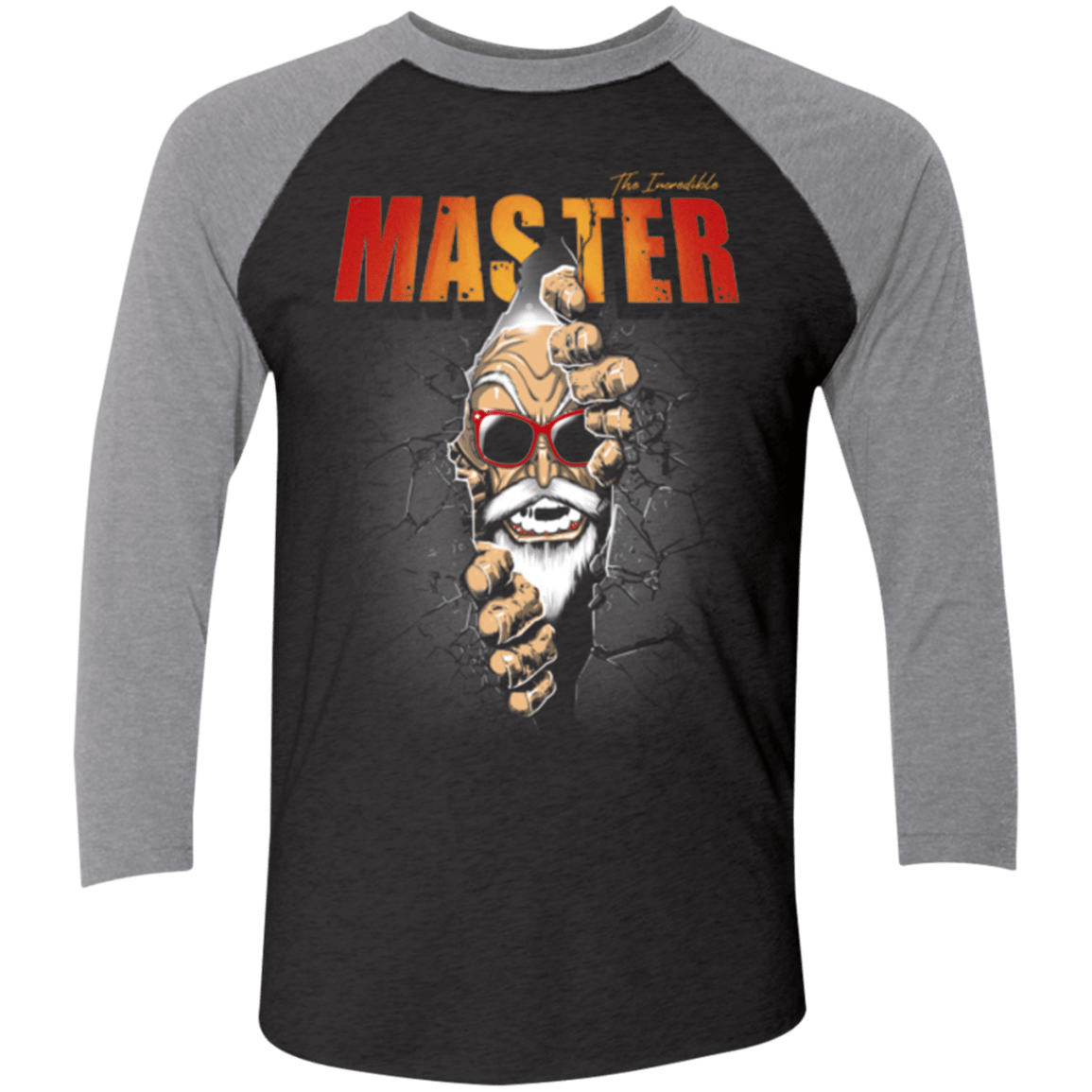 T-Shirts Vintage Black/Premium Heather / X-Small The Incredible Master Men's Triblend 3/4 Sleeve