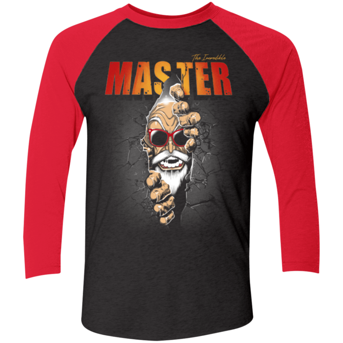 T-Shirts Vintage Black/Vintage Red / X-Small The Incredible Master Men's Triblend 3/4 Sleeve