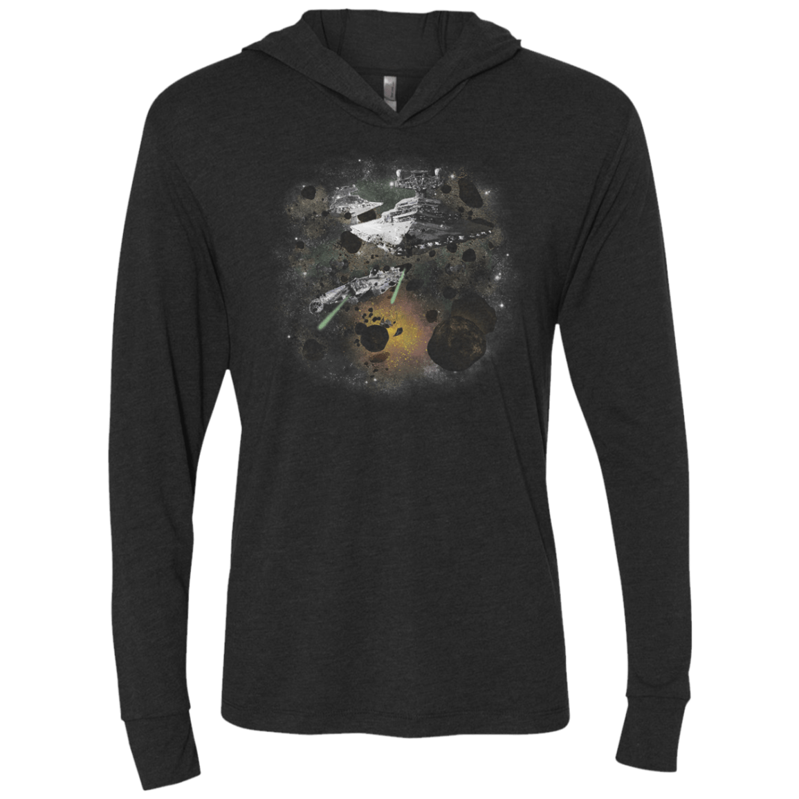 T-Shirts Vintage Black / X-Small The Kessel Run Triblend Long Sleeve Hoodie Tee