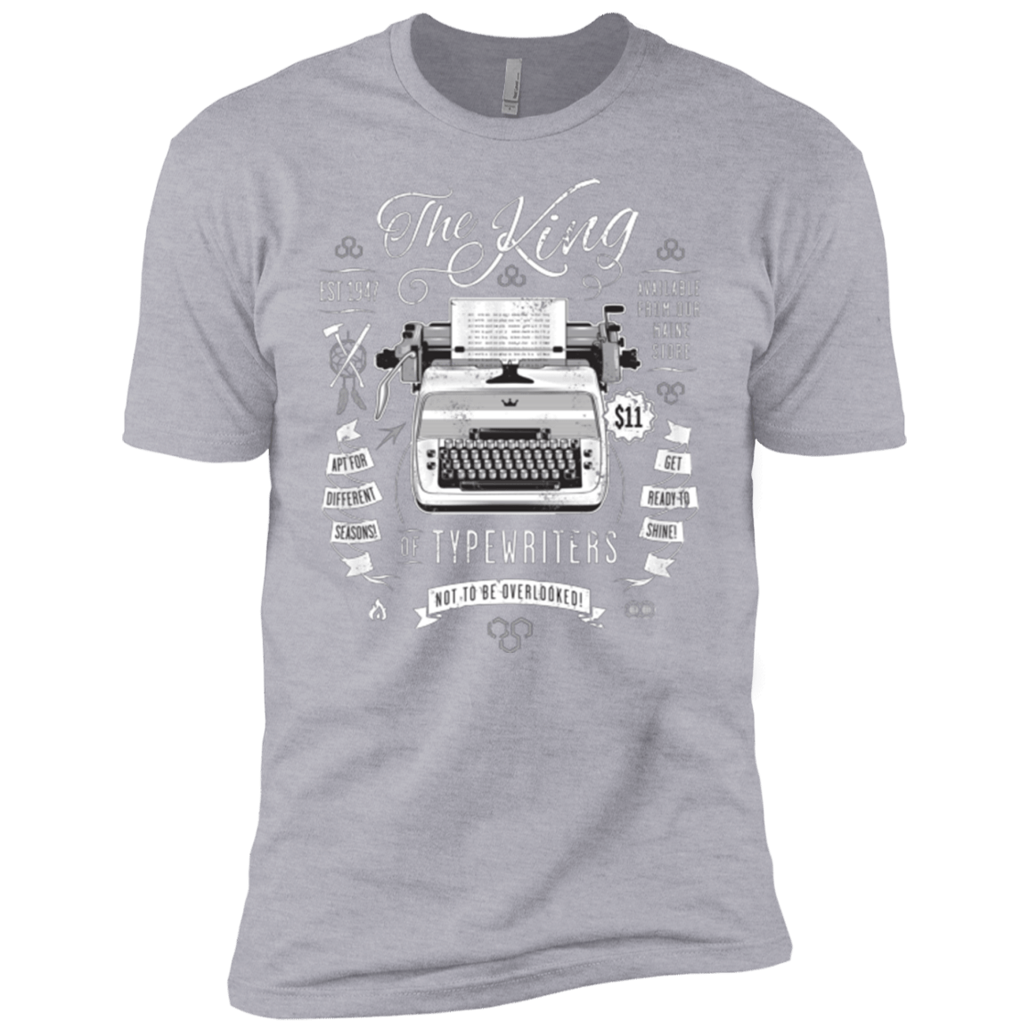 T-Shirts Heather Grey / YXS The King of Typewriters Boys Premium T-Shirt