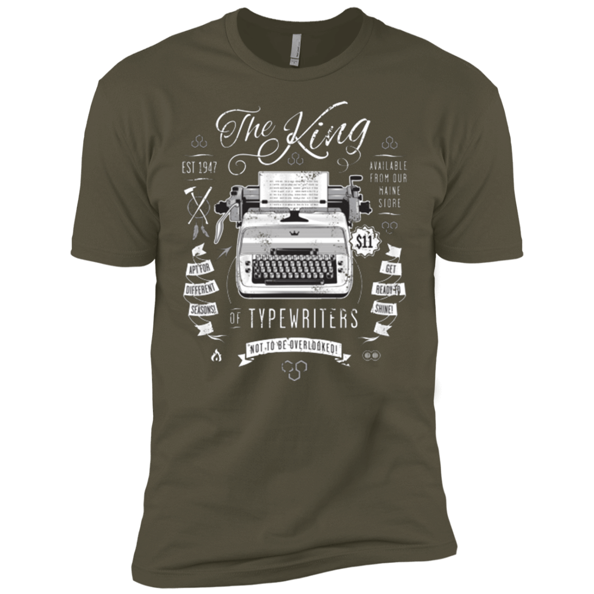 T-Shirts Military Green / X-Small The King of Typewriters Men's Premium T-Shirt