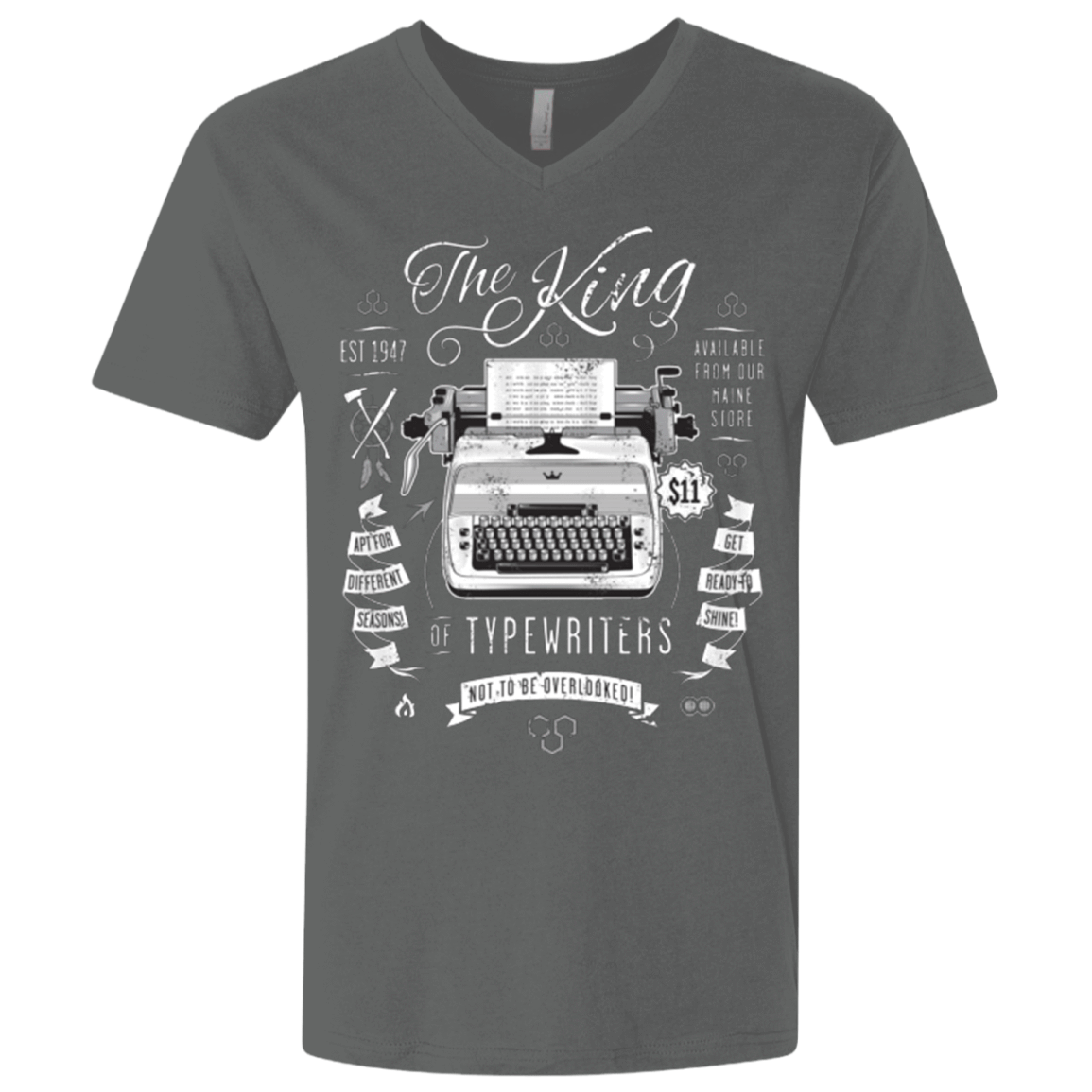 T-Shirts Heavy Metal / X-Small The King of Typewriters Men's Premium V-Neck