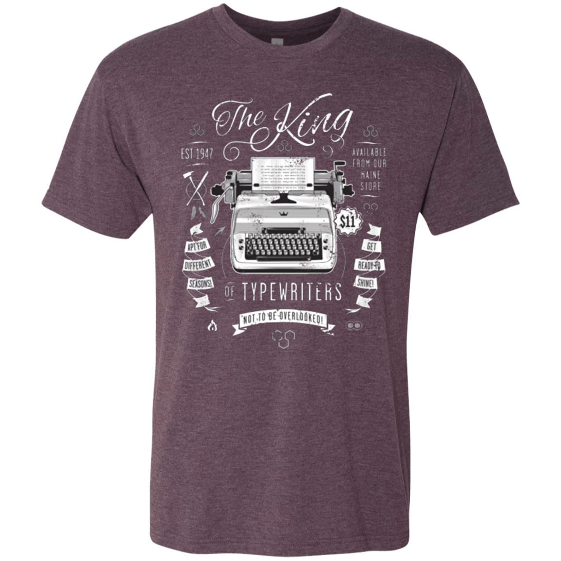 T-Shirts Vintage Purple / Small The King of Typewriters Men's Triblend T-Shirt