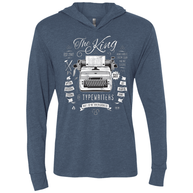 T-Shirts Indigo / X-Small The King of Typewriters Triblend Long Sleeve Hoodie Tee