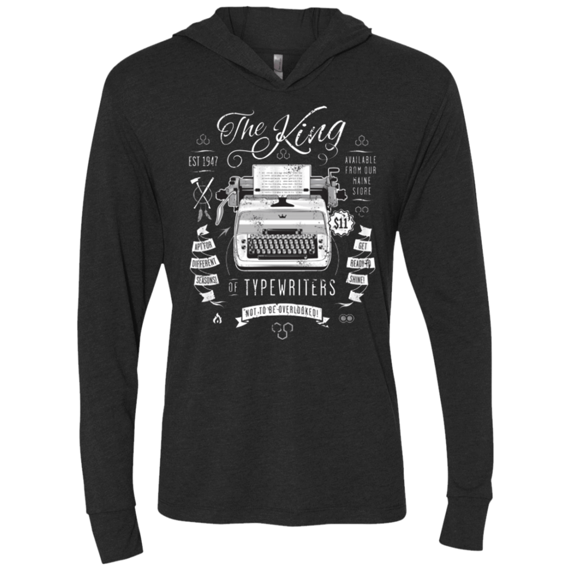 T-Shirts Vintage Black / X-Small The King of Typewriters Triblend Long Sleeve Hoodie Tee
