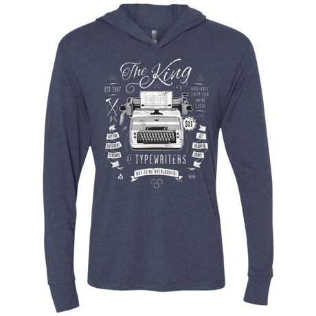 T-Shirts Vintage Navy / X-Small The King of Typewriters Triblend Long Sleeve Hoodie Tee